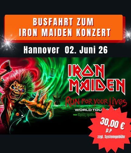 Busfahrt zum Iron Maiden Konzert